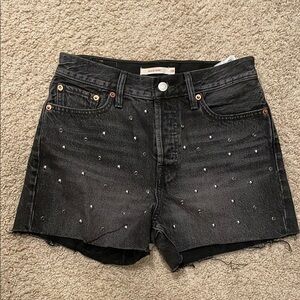 Levi’s Cutoff Black Studded Denim Shorts